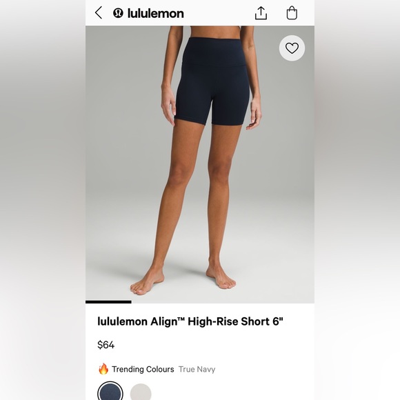 Lululemon Align High-Rise Shorts 6” – Grey Tie-Dye Size 12 - Picture 4 of 6